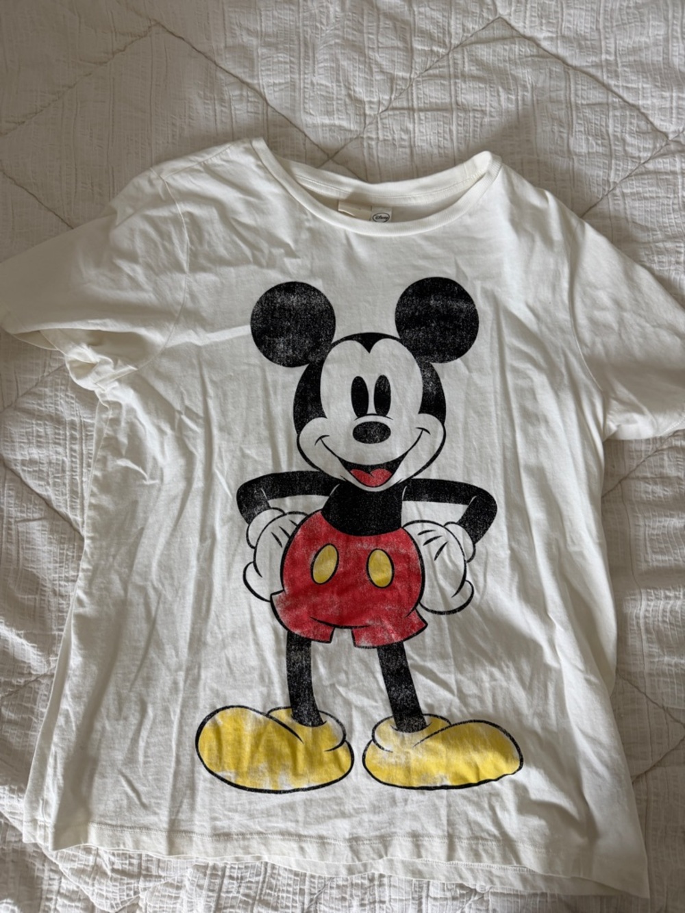Women’s  White Mickey Mouse Graphic Tee - Classic Character Shirt